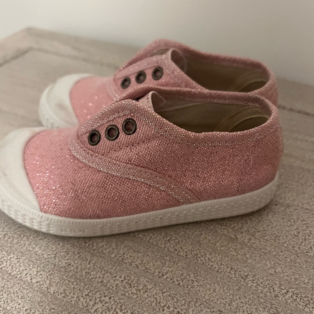 Igor Pink glitter slip on shoes, size 24